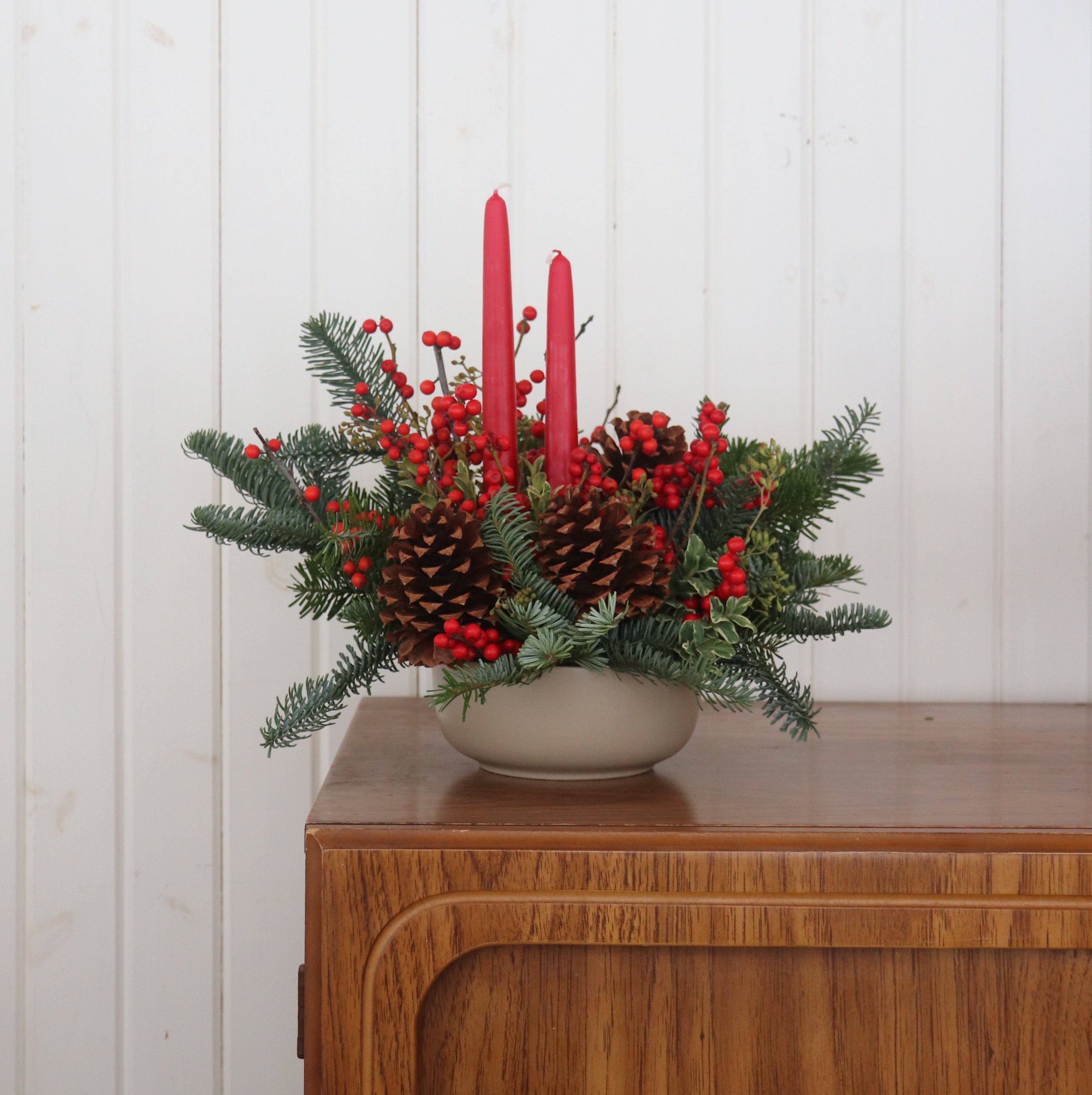 The Crimson Candle Arrangement